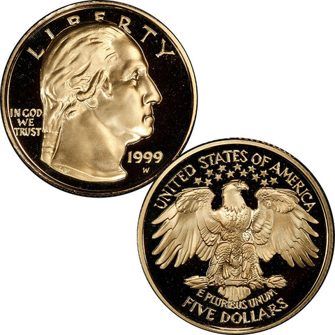 1999-W Proof Washington Bicentennial $5 Gold - Gem Proof