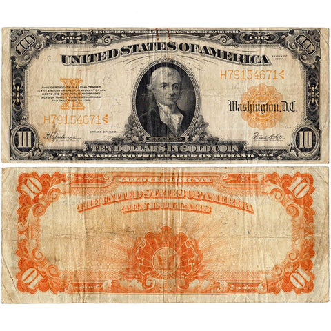 1922 $10 Gold Certificate Speelman/White (FR. 1173) ~ Very Fine