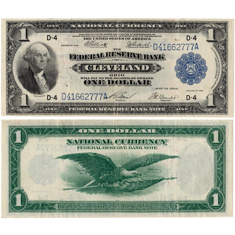 1918 $1 Cleveland Federal Reserve Bank Note FR. 720 - Choice Very Fine