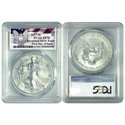 2017-W Burnished Silver Eagle PCGS - SP70 First Day of Issue