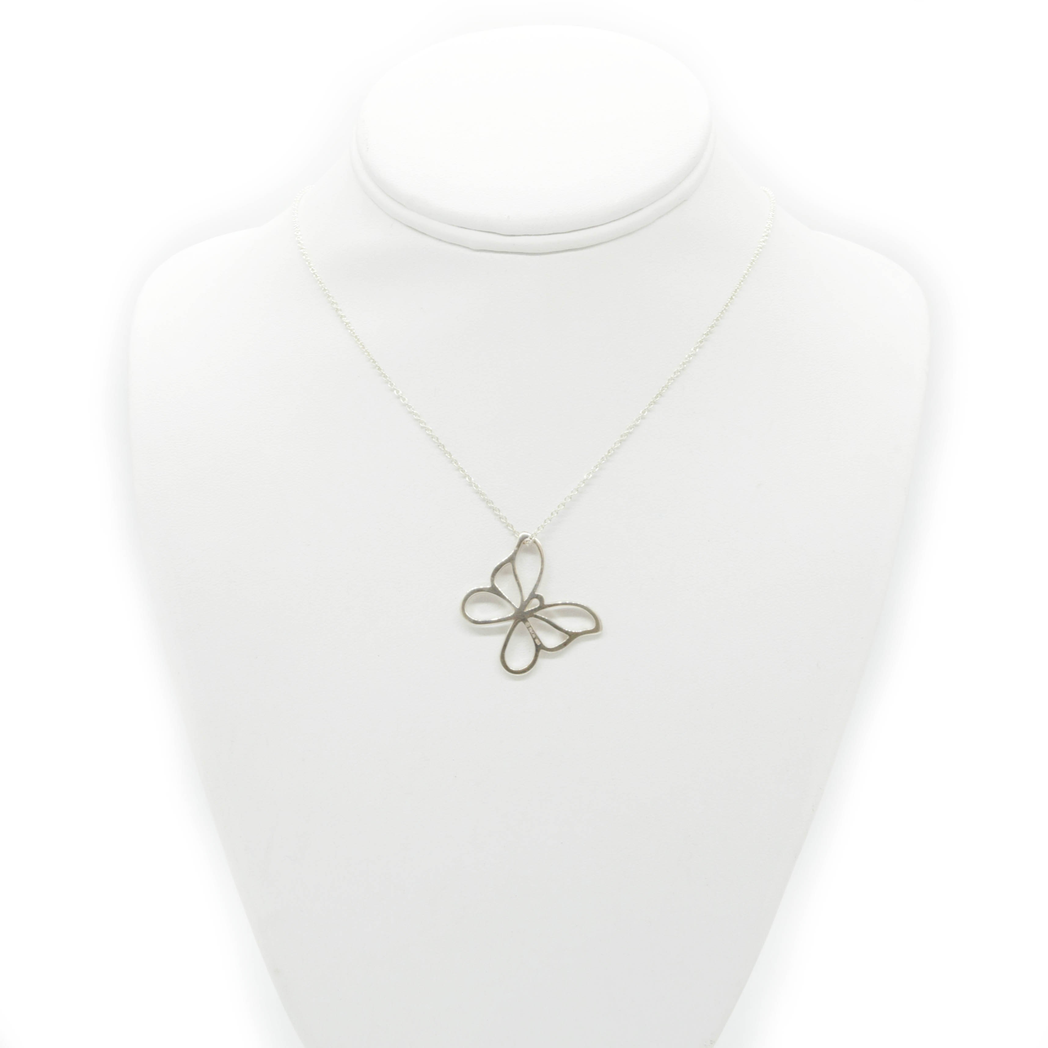 Gold Butterfly Pendant Necklace with Diamond Pavé | Ecksand