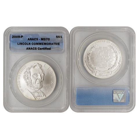 2009-P Abraham Lincoln Commemorative Silver Dollar - ANACS MS 70
