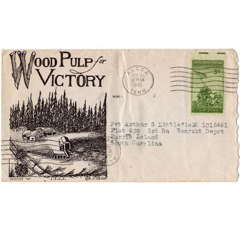 1945 Wood Pulp for Victory Patriotic Cover Scott# 929