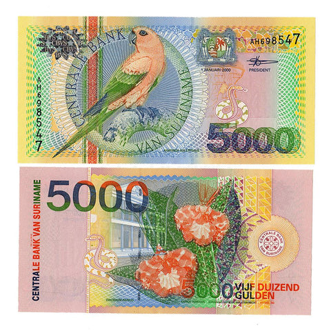 2000 Central Bank of Van Suriname 5000 Gulden P-152 - Unc.