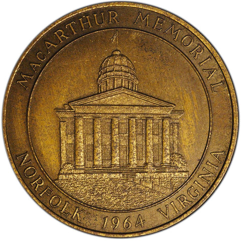 1964 Douglas Macarthur Memorial In Norfolk, Virginia Bronze Medal