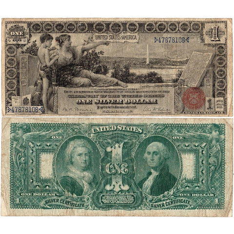 1896 $1 "Educational" Silver Certificates Fr. 225 - Fine