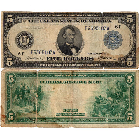 1914 $5 Federal Reserve Bank of Atlanta Note Fr. 864 - Very Good