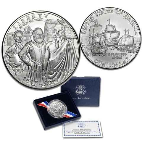2007 Unc. 400th Anniversary Jamestown Commemorative Coin w/ OGP & COA