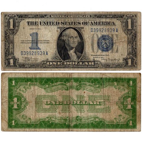1934 $1 Silver Certificate "Funny Back" Fr. 1606 - Very Good