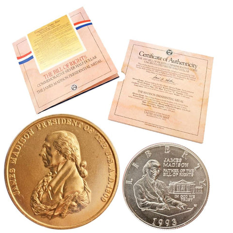 1993 Bill of Rights Commemorative Silver Coin & Medal Set