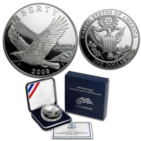 2008-P Proof Bald Eagle Silver Dollar - Gem Proof in OGP w/ COA