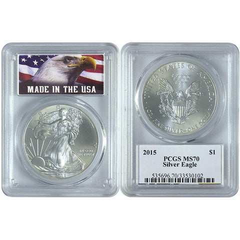 2015 $1 Silver Eagle PCGS - MS 70