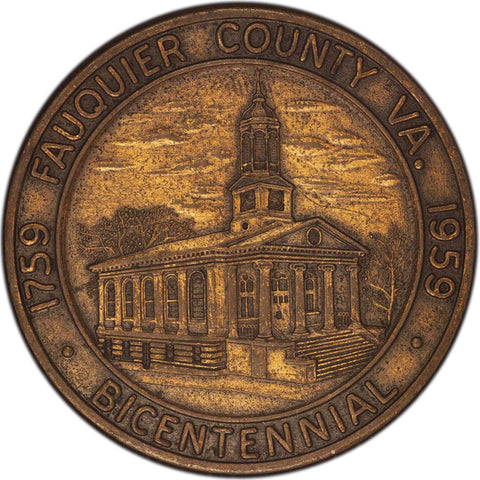 1959 Fauquier County, VA. Bicentennial Bronze Token