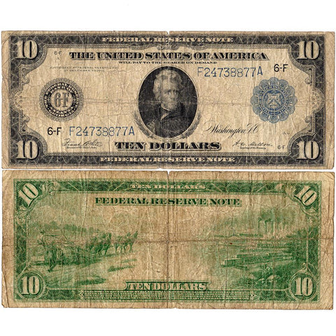 1914 $10 Federal Reserve Bank of Atlanta  Fr. 927A - Very Good