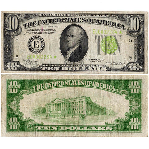 1934 $10 Federal Reserve Richmond Star Note Fr.2004-E* - Very Fine