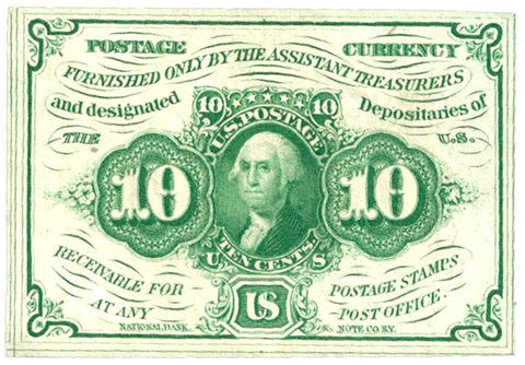 (1862-1863) 1st Issue 10¢ Fractional Fr. 1242 ~ Uncirculated