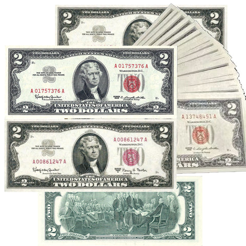 Six Note "Six Series" 1953/1963 $2 Legal Tender Note Deal - Very Fine or Better