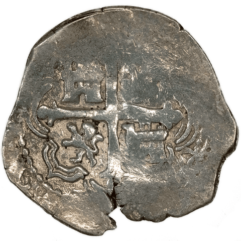 Mexico, 2 Reales Silver Cob (1641-1657) Philip IV KM.33  - Date Off Flan - Fine/Very Fine
