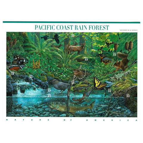2000 33c Scott #3378 Pacific Coast Rain Forest Sheet (10) MNH