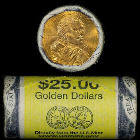2000-P Sacagawea Dollar Rolls - Original $25 U.S. Mint Rolls