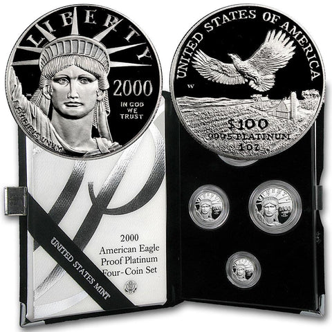 2000-W Proof Platinum American Eagle 4-Coin Set  in OGP with COA
