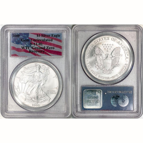 2000 American Silver Eagle 9/11 Ground Zero Recovery - PCGS Gem Uncirculated