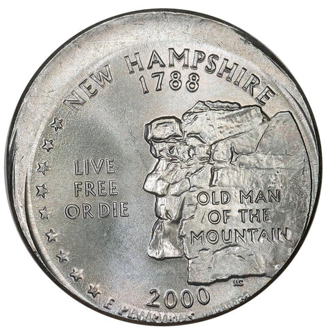 2000-P New Hampshire State Quarter - 10-11% Off Center - Uncirculated