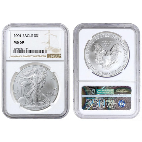 2001 American Silver Eagle - NGC MS 69
