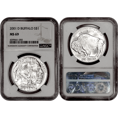 2001-D Buffalo Commemorative Silver Dollar - NGC MS 69