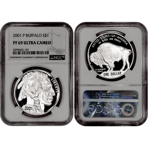 2001-P Buffalo Commemorative Silver Dollar - NGC PF 69 Ultra Cameo