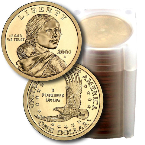 25-Coin Roll of 2001-S Proof Sacagawea Dollars - Directly From Proof Sets