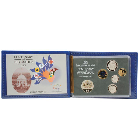 2001 Australia Centenary of Federation Six Coin Proof Set - Gem Proof in OGP