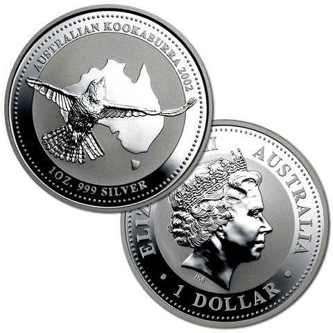 2002 Australia $1 Silver 1 oz. Kookaburra KM.691.1 - Gem Uncirculated