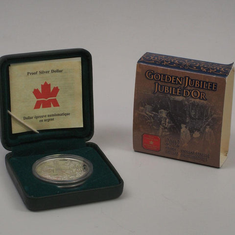2002 Canada "Golden Jubilee" Silver Proof Dollar - Gem Proof in OGP