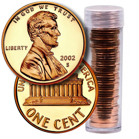 50-Coin Roll of 2002-S Lincoln Cents - Directly From Proof Sets