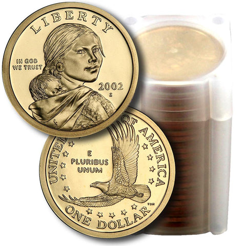 25-Coin Roll of 2002-S Proof Sacagawea Dollars - Directly From Proof Sets