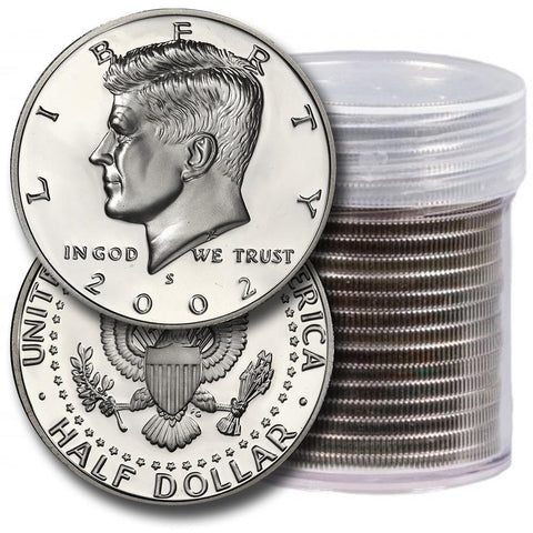 20-Coin Roll of 2002-S Proof Silver Kennedy Half Dollars - Directly From Proof Sets