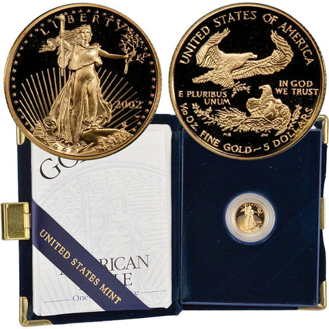 2002-W Proof $5 Tenth 1/10 Ounce Gold Eagle - Gem Proof in OGP
