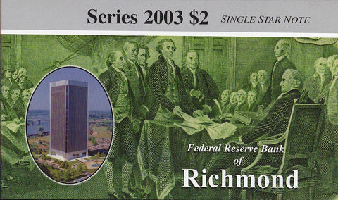 2003 $2 Federal Reserve Star Note Richmond District - E00011824*