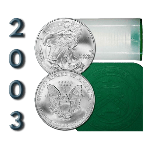 2003 American Silver Eagles, Original Mint Roll of 20 Coins