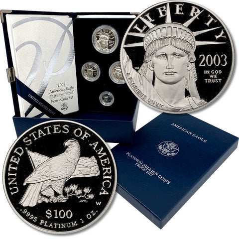 2003-W Proof Platinum American Eagle 4-Coin Set  in OGP with COA