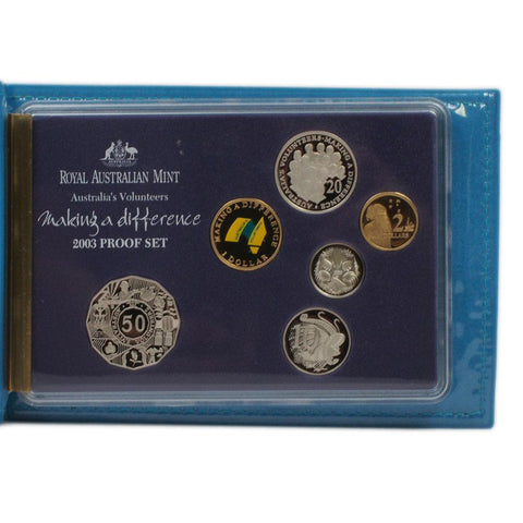 2003 Royal Australian Mint Six Coin Proof Set "Australia's Volunteers" - Gem Proof in OGP