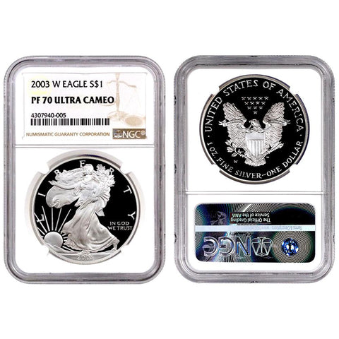 2003-W Proof American Silver Eagles in NGC PF 70