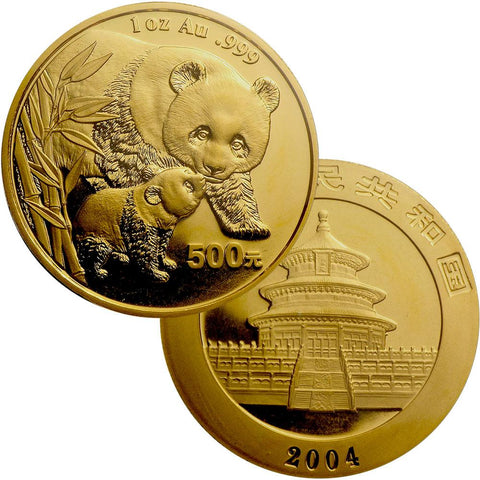 2004 500 Yuan 1 oz Gold Panda - Gem Uncirculated in Mint Plastic