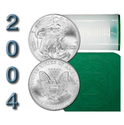 20-Coin Roll of 2004 American Silver Eagles - Crisp Original BU
