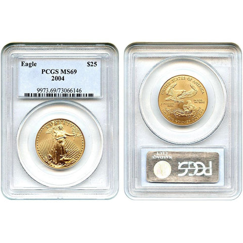 2004 $25 American Gold Eagle - 1/2 oz Net Pure Gold - PCGS MS 69