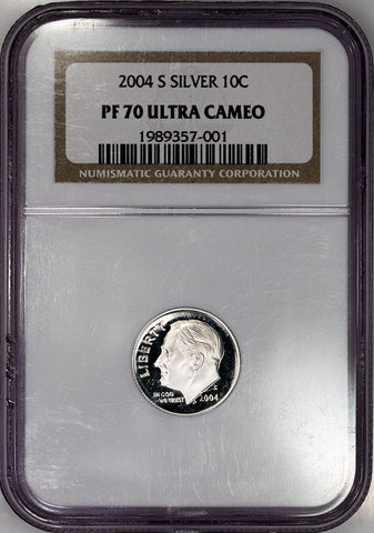 2004-S Silver Proof Roosevelt Dime - NGC PF 70 Ultra Cameo
