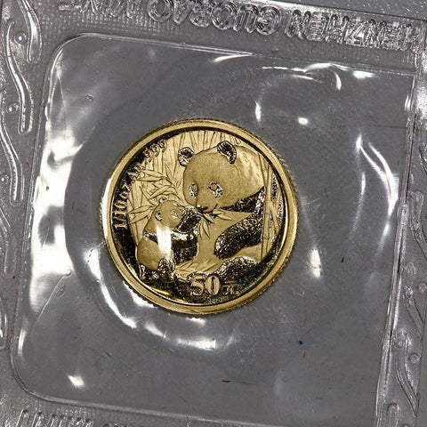 2005 China 50 Yuan 1/10 oz Gold Panda - Gem Uncirculated in Mint Plastic