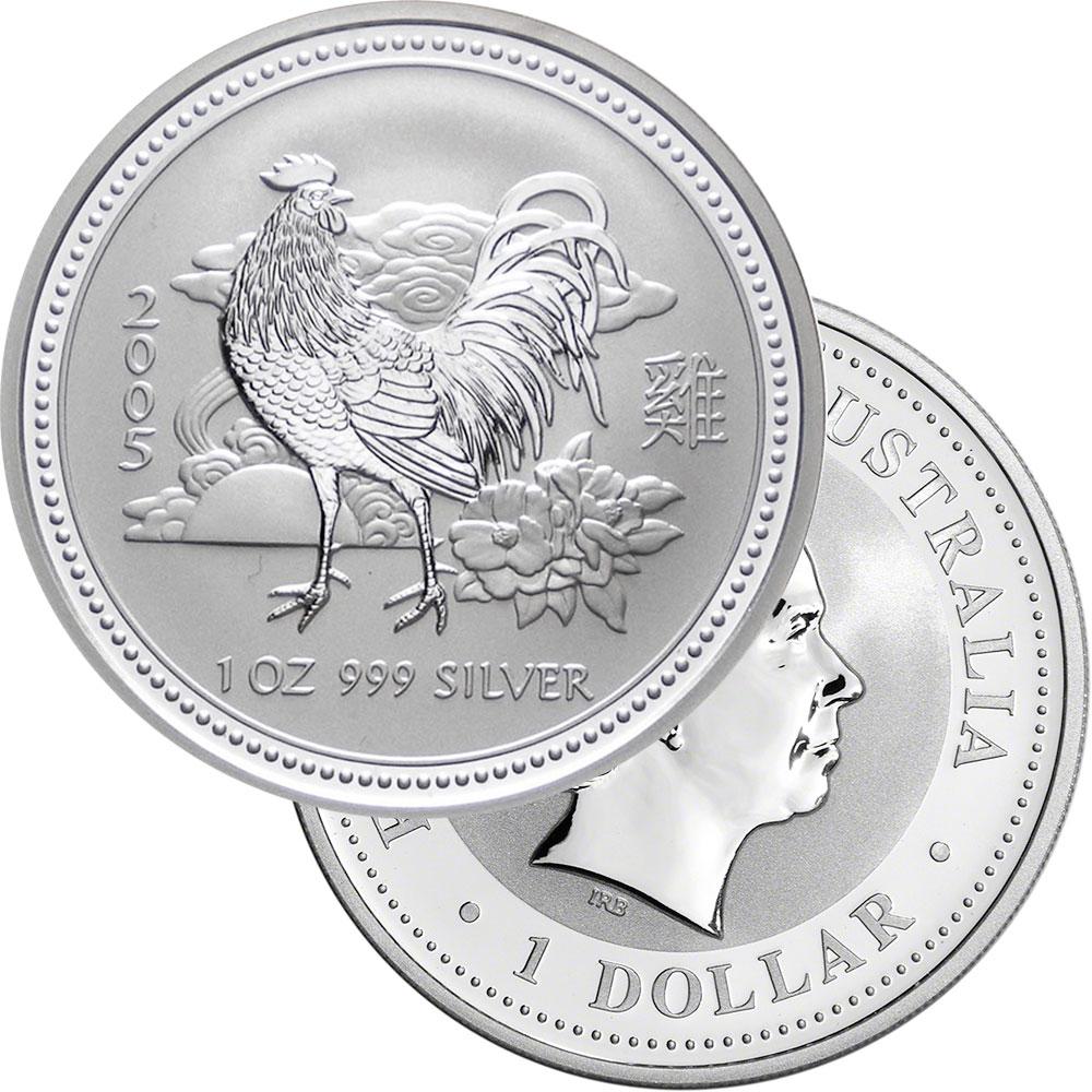1 キロ　999 SILVER 2005年鶏干支　銀貨1000g 造幣局 2005 Australia Silver Dollar Year of the Rooster 1 oz .999 Silver - Ge