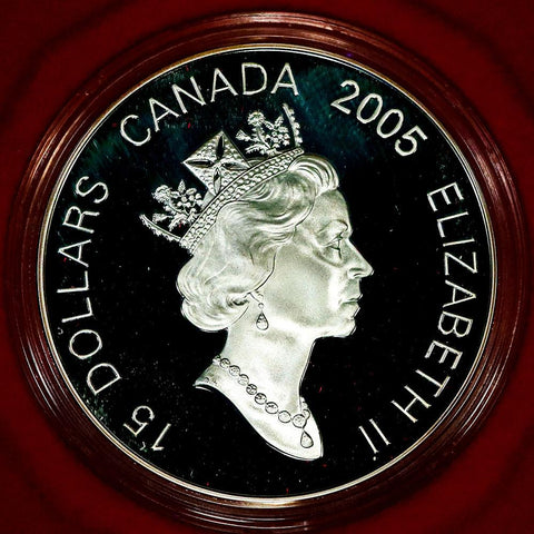 2005 Canada $15 Silver Lunar Year of the Rooster in Box with COA